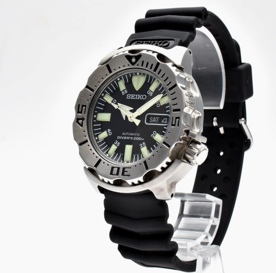 New Belt! [N MINT] SEIKO 7S26-0350 SKX779 Black Monster Diver Men’s Watch JAPAN