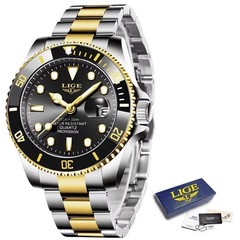 42MM LIGE Quartz Men’s Luxury Watch Dive 30M Waterproof Luminous Stainless NEW