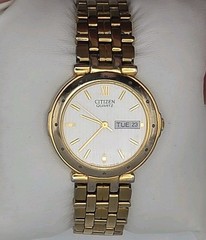 Vtg Citizen 35mm Gold Tone Case 1102-K12037 Cl 921156 Japan Quartz Watch Refurbi