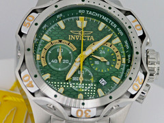 NEW INVICTA 47762 VENOM COMBAT CHRONOGRAPH GREEN DIAL STEEL QUARTZ 52.5MM G