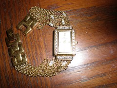 Continental Beautiful Gold Plat Swarovsky Chrystals Women Watch Good Condition