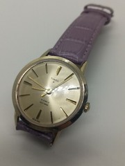 Timex 21, Self Wind, Runs, 1965, 6824 7485, Leather Band, Excellent Condition