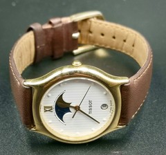 Vintage and Rare TISSOT Moonphase Unisex quartz watch. Mineral Crystal. F356