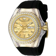 TechnoMarine Cruise Monogram Unisex Watch w/MOP Dial 40mm. Black TM-125038 New