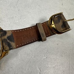 Betsey Johnson Watch Women 37mm leopard Bling Animal Print Gold Tone New Battery