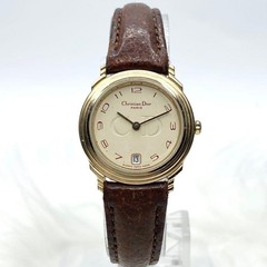 Christian Dior Quartz Wristwatch 24mm 48.122.2 Gold Dial Case wrist 17cm