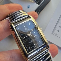 Mark Naimer Mens Watch Black Dial Silver Tone Bracelet Quartz Celebrity Couples