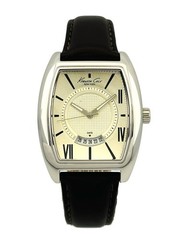 Kenneth Cole KC1544 Tonneau / Barrel Shape Case Brown Leather Strap Watch