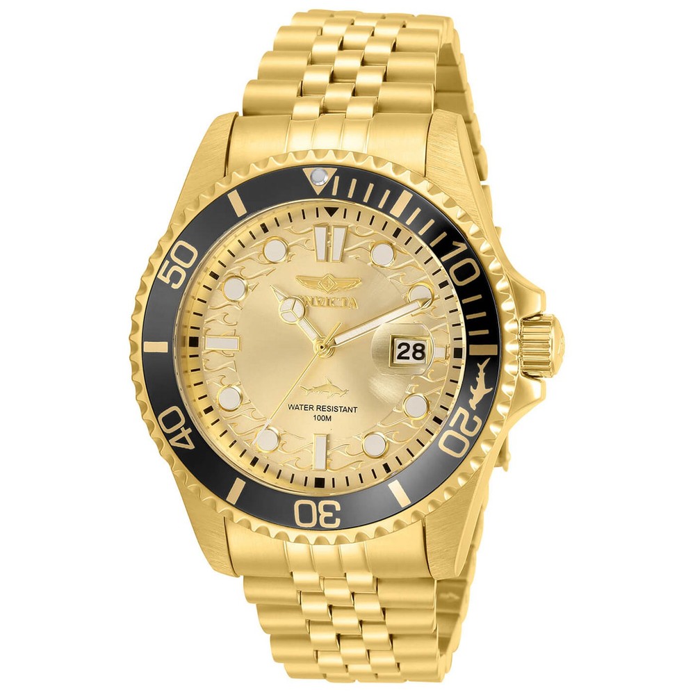 Invicta Men’s Watch Pro Diver Yellow Gold Plated Stainless Steel Bracelet 30613