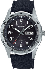 Casio MTP-S120L-1AV, Men’s Watch, Black Nylon, Black Dial, Date, Solar Battery