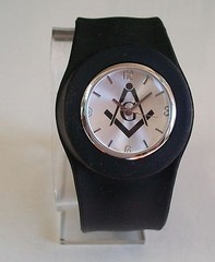 Men’s Rubber Jelly Band Mason Sign Black Color Slap Wrist Fashion Casual Watch