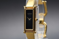 [Near MINT] GUCCI 1500L 13mm Black Dial Bangle Quartz Women’s Watch from JAPAN