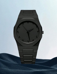Men’s Black Arabic Dial Watch, Minimalist Graffiti Style Quartz