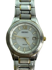 SEIKO Solar Watch Analog Stainless GRY SLV V145 0BK0