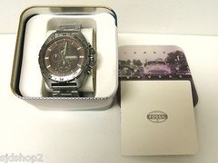 (M) FOSSIL BREAKER SMOKE BROWN DIAL CHRONOGRAPH WATCH 10 ATM CH3002 NWT & TIN