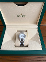 Rolex Datejust 28mm Stainless Steel Diamond Bezel White Roman Dial Jubilee