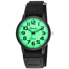 Ravel Gent’s Men’s Glow in the Dark NITE-GLO Luminous Sports Canvas Strap Watch
