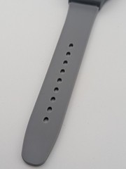 Men’s Quartz Watch 41mm Plastic Case Gray Silicone Band- New Battery