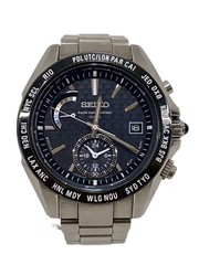 SEIKO Brightz Solar Watch Analog BLK SLV 8B54 0AL0