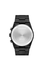 Watch Movado Bold Mens 42mm Black Stainless Steel Rose Gold Dial Chronograph