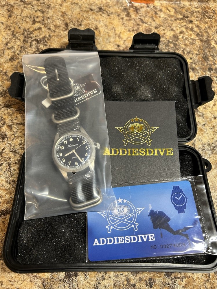 Addiesdive AD2079 Pilot Watch Black 36mm VH31 Movement Bubble Mirror Glass