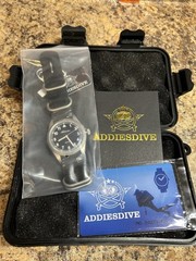 Addiesdive AD2079 Pilot Watch Black 36mm VH31 Movement Bubble Mirror Glass