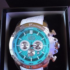 Invicta Speedway Tarmax GTR Men’s Quartz 52mm Tiff Blue And Silver /White Strap
