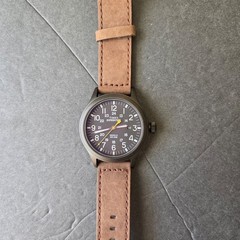 Timex Expedition Men’s Watch black dial and brown leather