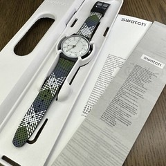 NEW✅ Swatch PULL-OVER New Gent Black Green Blue Silicone 41mm Mens Watch SUON115