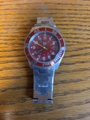 Victorinox Swiss Army Lancer 100 39mm Red Dial / Bezel Two Tone Men’s Watch Rare