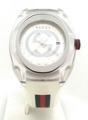Gucci – Sync – Quartz – YA137302 – Silver Dial – White Band Ladies Watch ~#0030