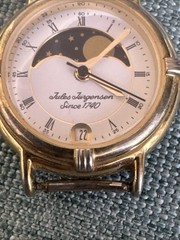 WORKING VINTAGE JULES JURGENSEN DATE MOON PHASE QUARTZ WOMEN’S WATCH NO BAND