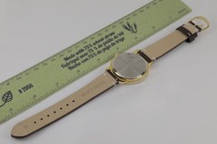 Hokusai Mt. Fuji Motif Quartz Watch 38mm Gold Dial with Zodiac Kanji Japan Made