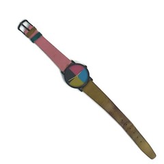 Vintage 1980s 1990s Laurens Made In Italy Colorblock Wrist Watch Quartz Analog