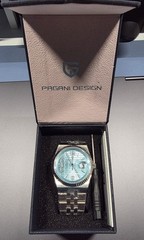 PAGANI DESIGN Honeycomb Baby Blue Dial Automatic Miyota Movement Watch for Men