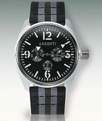 NEW Argenti 0343M Men’s Modernistic Watch Multi-Function SS Nylon Leather Strap