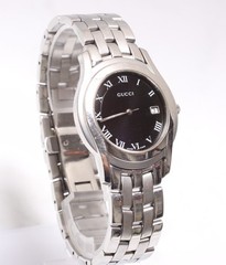 Vintage *EXC+5* GUCCI 5500M Black Dial Date 35mm Men’s Quartz Watch From JAPAN
