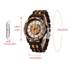 Skeleton Number Dial Wooden Watch Lightweight Eco-Friendly Watches for Men Women