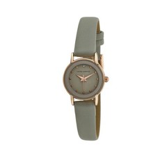 Laura Ashley Women’s Gray Faux Leather Strap Watch 24mm