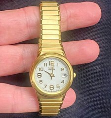 Citizen Eco-Drive Women’s Gold Tone Expansion Bracelet Band Date E011 Works!