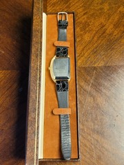 1970s Wittnauer Futurama Sector 1000 double retrograde black gold dial
