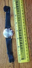 Vntg 90s MTV Watch Logo Yellow Red Reptile Pattern Black Leather Band Gold Case