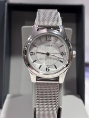 Timex Women’s Analog Quartz 30m Silver Dial Silver Stainless Mesh Band w/ Box