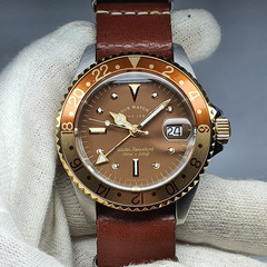Vague Watch Co. (TKY JPN) Swiss Movement “BRWN GMT” Root Beer Bezel 100m