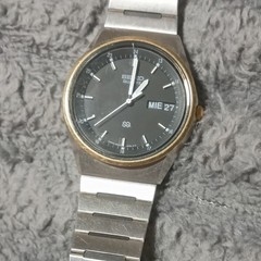 Seiko Quartz Men’s Two-Tone Black Dial Day/Date 24-Hour SS Bracelet