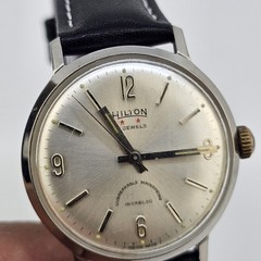 VTG Hilton Automatic Men’s Watch 34MM Gray Dial Swiss New Black Leather Bands