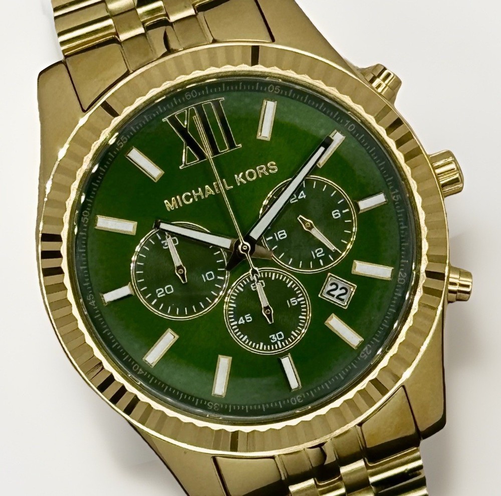 MICHAEL KORS Lexington MK8446 Green Dial 44mm Chronograph Unisex Wristwatch