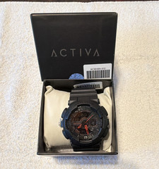 Activa Men’s Digital Analog-Digital Black Sport 50m TPU Band Wristwatch w/Box