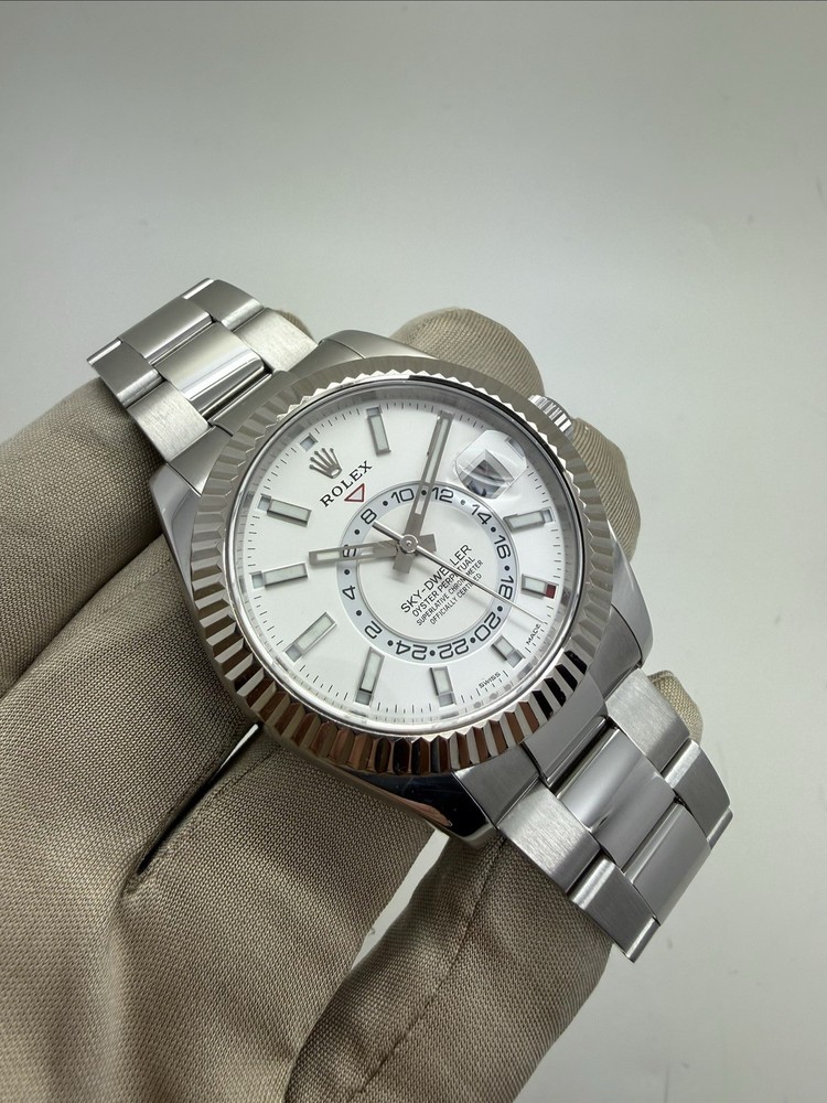 2020 Rolex Skydweller 42mm Stainless Steel Automatic White Dial Watch 326934 B+P