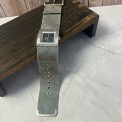 DKNY Watch Womens Square Silver Stainless Steel Milanese Mesh Analog – Untested